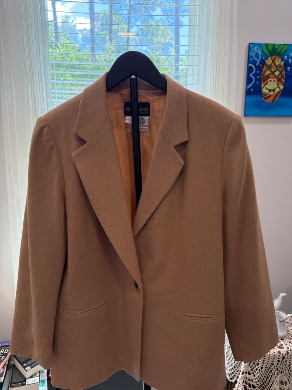 Requirements Camel Tan Single-Button Blazer
